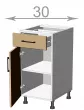 Skrinka 40, Glamour Premi LDD11S4082, biela/ed metal