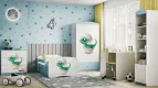 BABYDREAMS detsk poste 80x160 vzor dinosaurus, modr