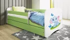 BABYDREAMS detsk poste so zsuvkou 70x140 vzor slon, zelen