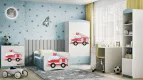 BABYDREAMS detsk poste so zsuvkou 70x140 vzor hasii, modr