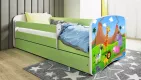 BABYDREAMS detsk poste so zsuvkou 70x140 vzor safari, zelen