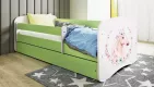 BABYDREAMS detsk poste so zsuvkou 70x140 vzor jednoroec, zel