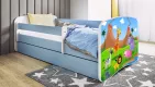 BABYDREAMS detsk poste so zsuvkou 70x140 vzor safari, modr