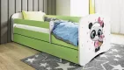 BABYDREAMS detsk poste so zsuvkou 70x140 vzor panda, zelen