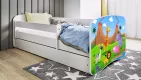 BABYDREAMS detsk poste so zsuvkou 70x140 vzor safari, biela