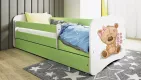 BABYDREAMS detsk poste so zsuvkou 70x140 vzor medvedk, zelen