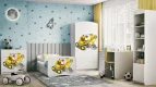 BABYDREAMS detsk poste so zsuvkou 80x160 vzor bager, biela