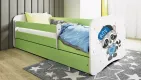 BABYDREAMS detsk poste so zsuvkou 80x160 vzor mval, zelen