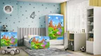 BABYDREAMS detsk poste so zsuvkou 80x160 vzor safari, biela