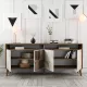 Milan - Walnut, White Marble tvordverov komoda, orech/biely mr