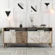 Milan - Walnut, White Marble tvordverov komoda, orech/biely mr