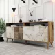 Milan - Walnut, White Marble tvordverov komoda, orech/biely mr