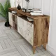 Milan - Walnut, White Marble tvordverov komoda, orech/biely mr