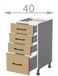 Kuchynsk skrinka so zsuvkami 40, Imperial LD31S4082, IWAG