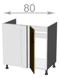 rohov drezov skrinka 80, IMPERIAL BCS80821, biela/bianco lesk