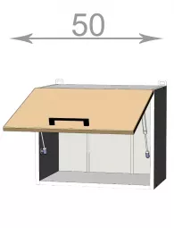 skrinka nad digestor 50, IMPERIAL W5040, biela/ierny lesk