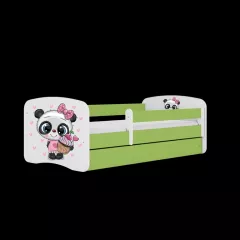 BABYDREAMS detsk poste so zsuvkou 80x160 vzor panda, zelen