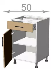 Skrinka so uplkom 50, HORIZONT ldd11s5082, grafit/orech tm.