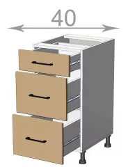 skrinka so zsuvkami 40, MODEST LD12s4082, biela/artwood