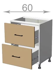 Kuchynsk skrinka so zsuvkami 60, Modest LD11S6082, korpus biel