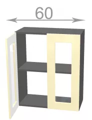 Kuchynsk vitrna 60, Modest W6072G, korpus biely, dvierka biely