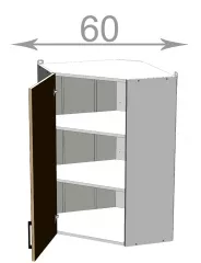 Vysok rohov skrinka 60, HORIZONT wc606092, grafit/orech tm.