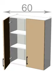 Kuchynsk vysok skrinka 60, Modest W6092, korpus biely, dvierka