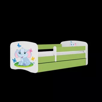 BABYDREAMS detsk poste 80x160 vzor slon, zelen