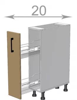 Cargo skrinka 20, Glamour Premi LC2082, sonoma/biely lesk