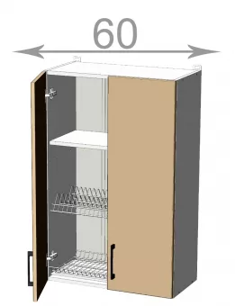 Skrinka s odkv. 60 Glamour Premi WD6092, biela/biely dub polar